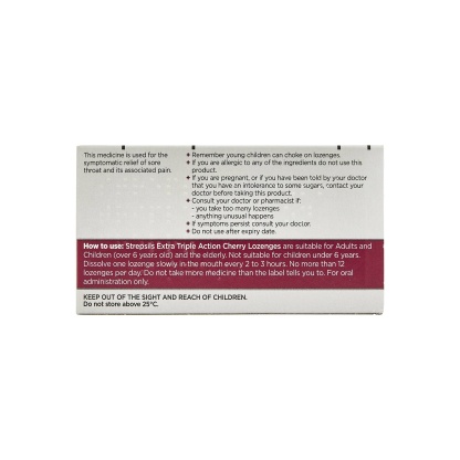Strepsils Extra Triple Action Cherry Lozenges 16s