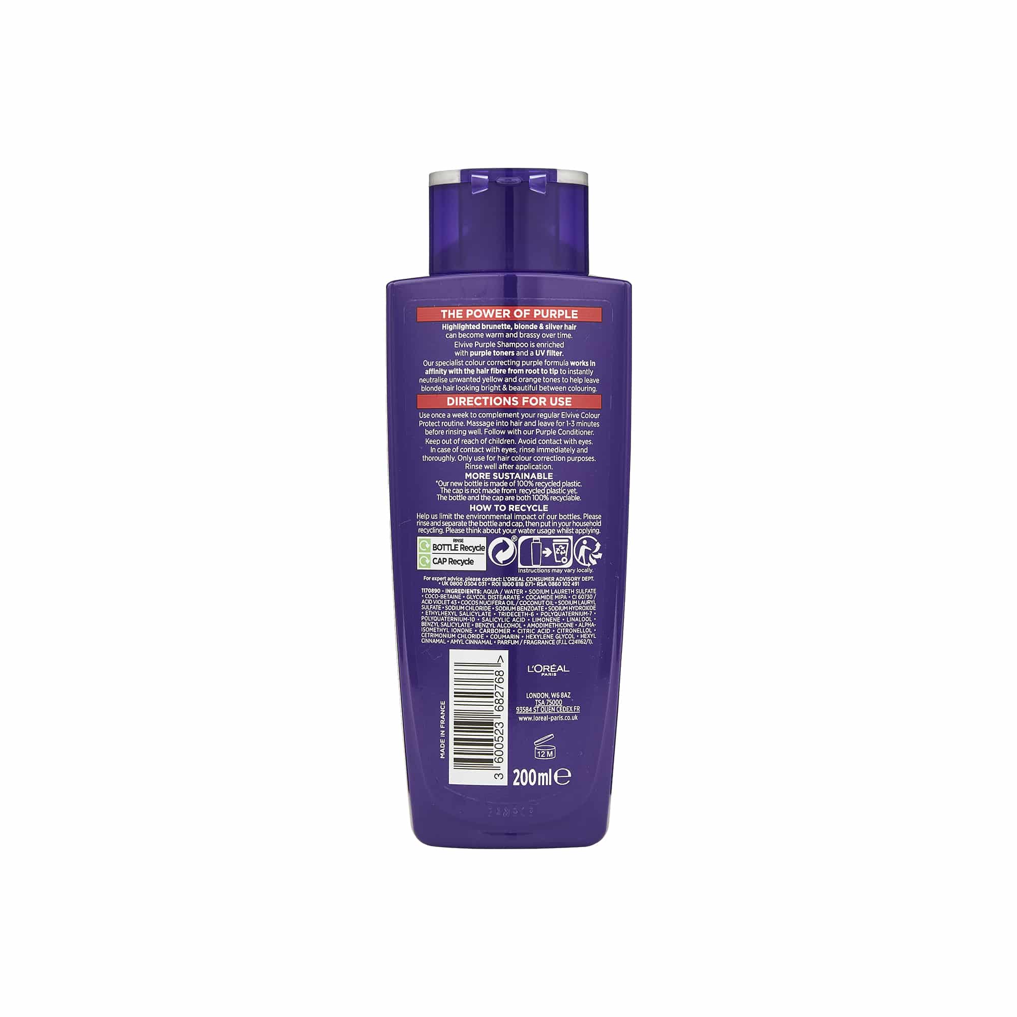 L'Oreal Elvive Colour Protect Anti-Brassiness Purple Shampoo 250Ml