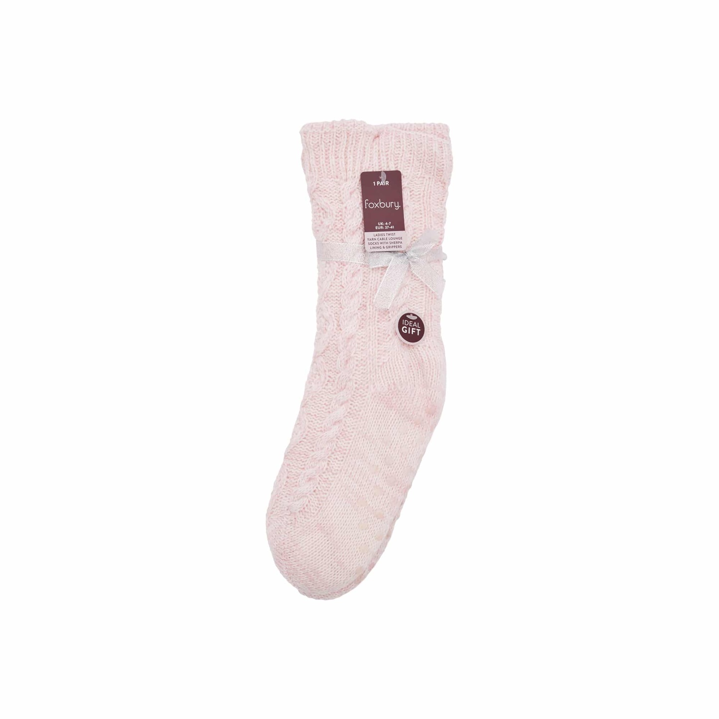 Ladies Twist Yarn Cable Lounge Sock 4-7