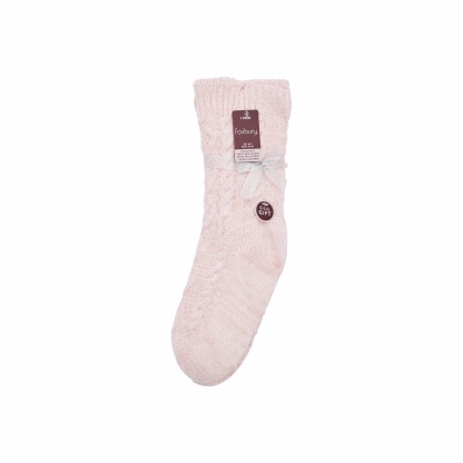 Ladies Twist Yarn Cable Lounge Sock 4-7