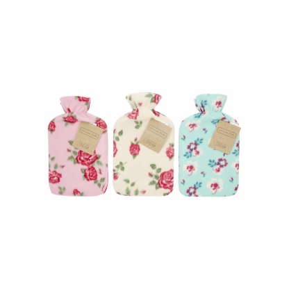 Fleece Floral Cover Hot Water Bottle