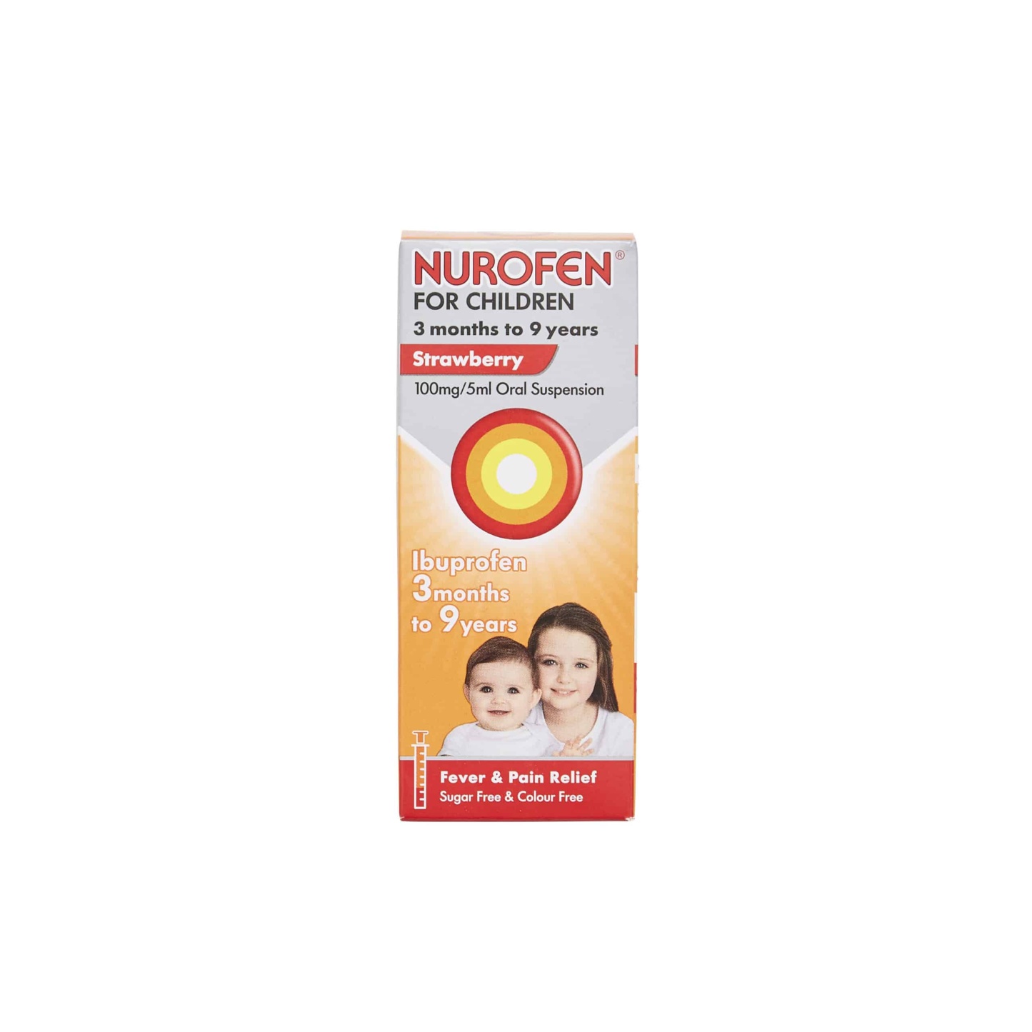Nurofen for Children 3 Months to 9 Years 100mg/5ml Oral Suspension Strawberry 100ml