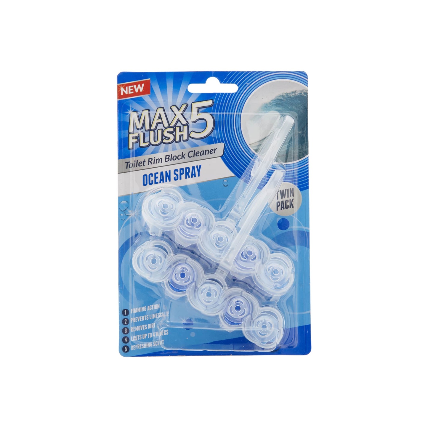 Max Flush 5 Toilet Rim Block Cleaner Ocean Spray