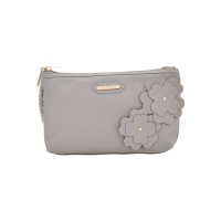 Flower Cosmetic Bag Grey