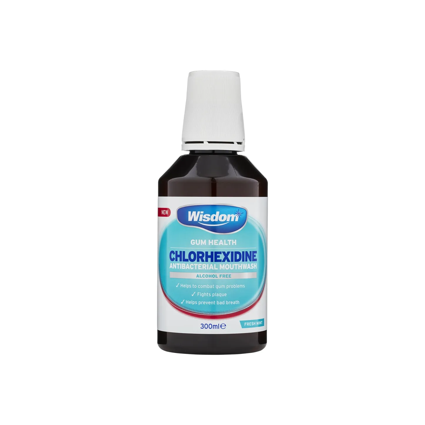 Wisdom Chlorhexidine Mint Alcohol Free Mouthwash 300ml