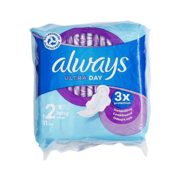 Always Ultra Long Plus With Wings Sanitary Towels 11 Pack