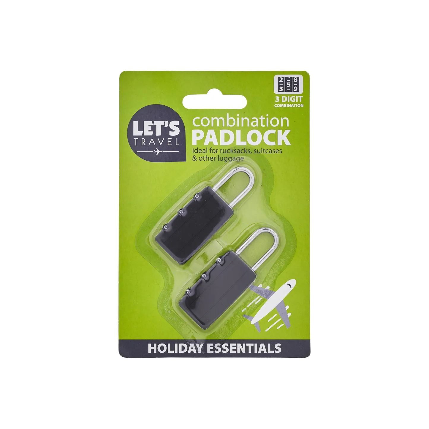 Let's Travel Combination Padlock Twin