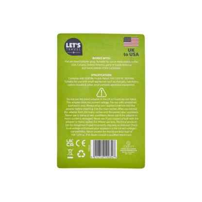 Let's Travel UK to USA Travel Adapter