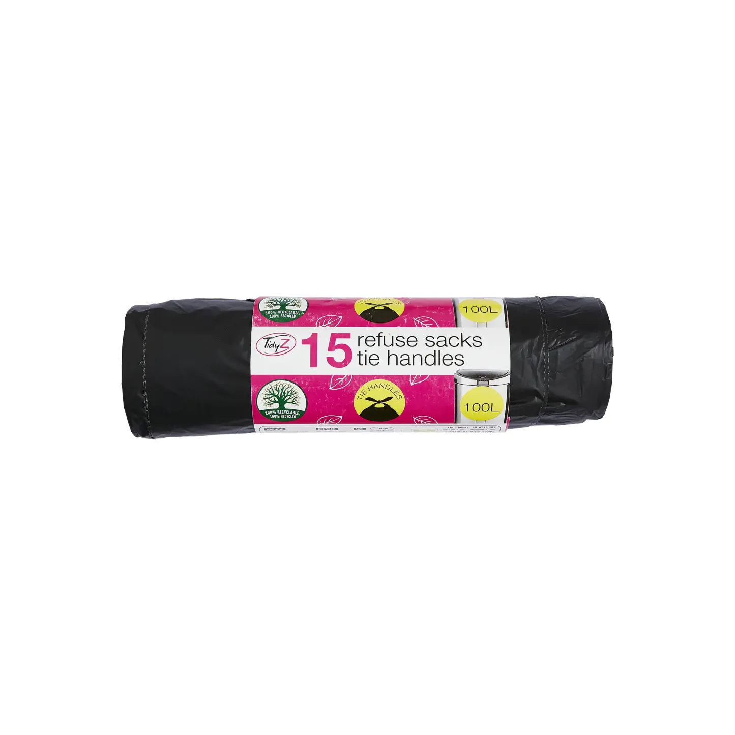 Tidyz 15 Refuse Sacks With Tie Handles