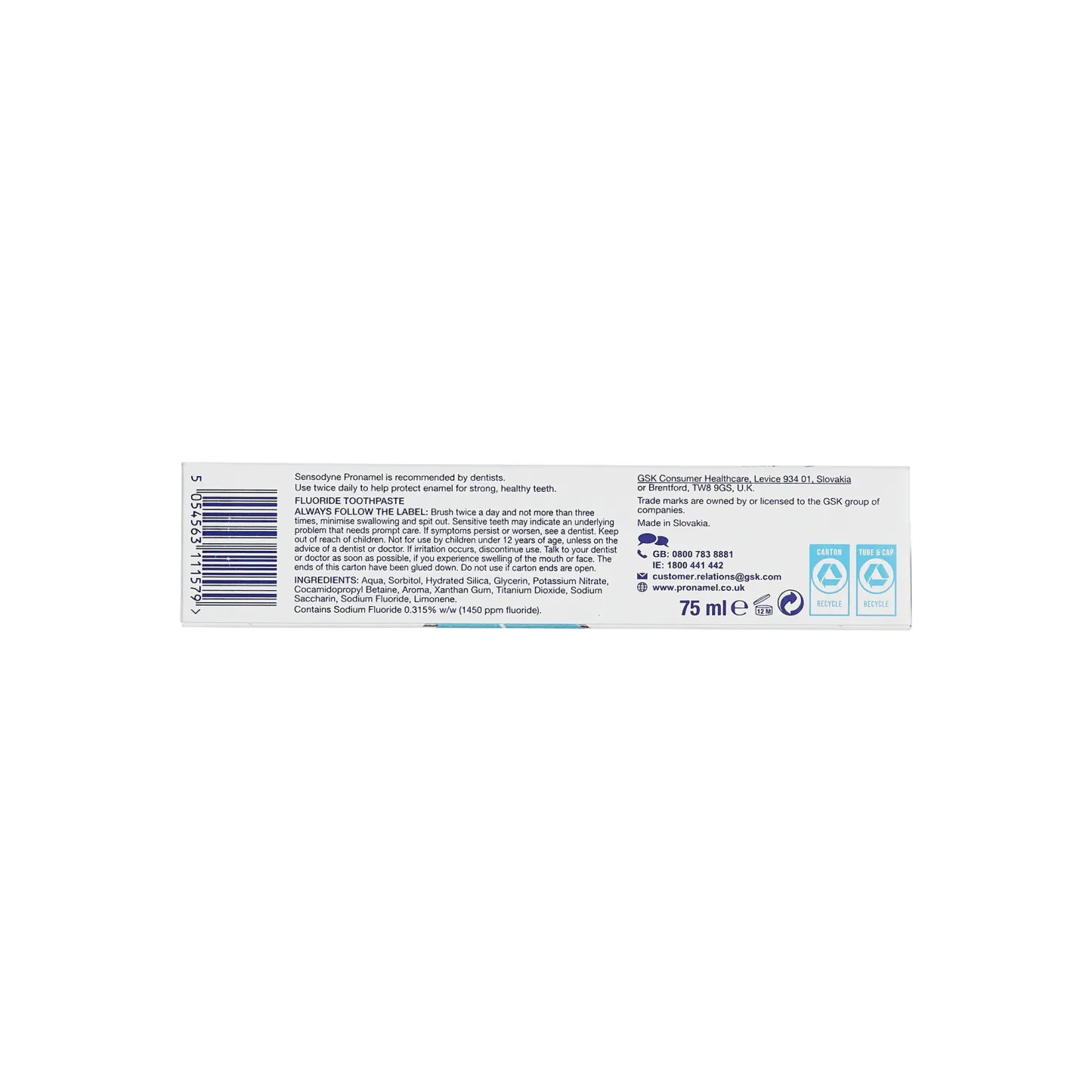 Sensodyne Pronamel Mineral Boost Toothpaste 75ml