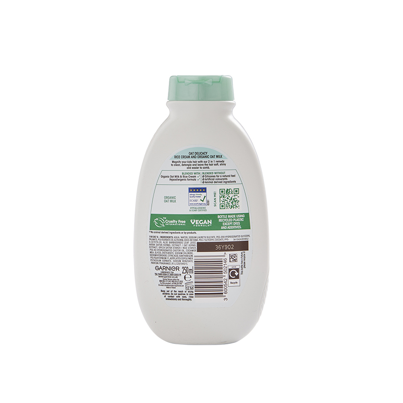 Garnier Ultimate Blends Kids Delicate Oat Milk & Rice Cream No Tears Easy Detangling Shampoo 250ml