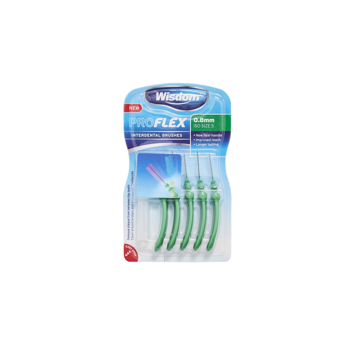 Wisdom Pro Flex Interdental Brushes 0.8mm 5's