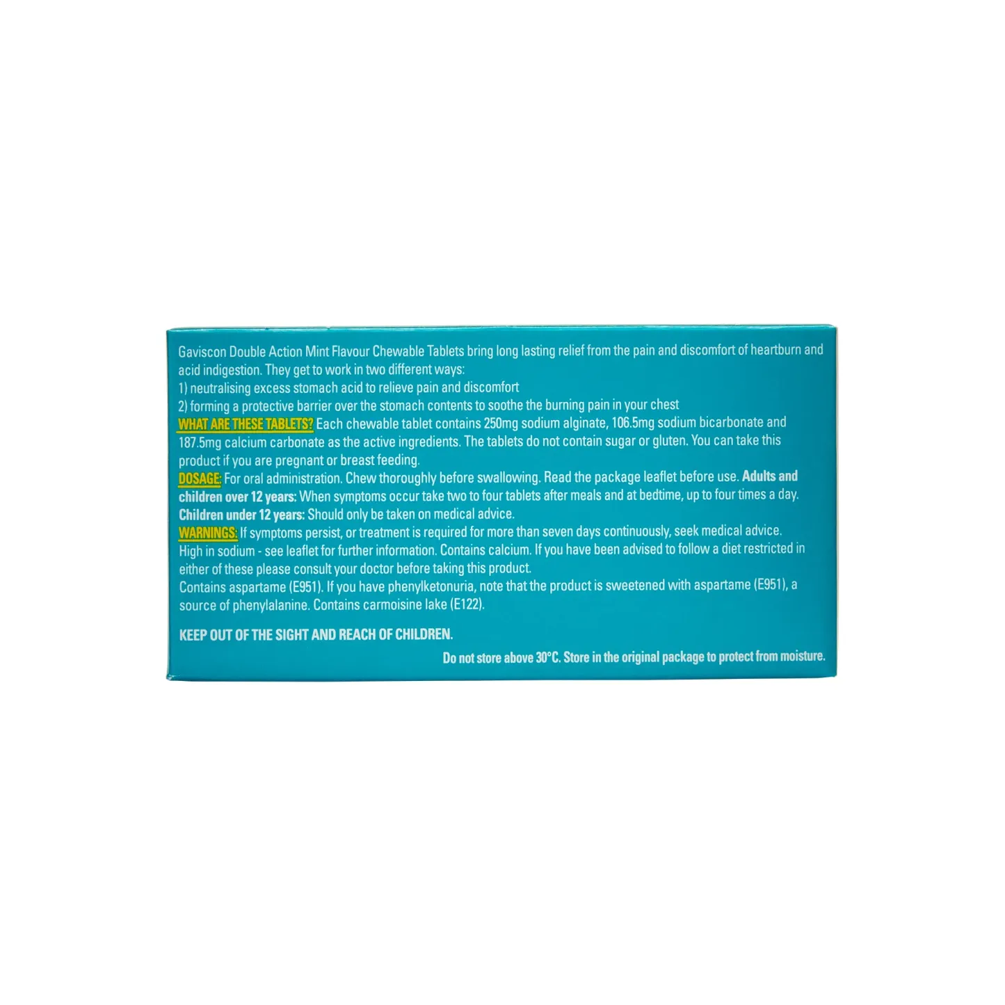Gaviscon Double Action Heartburn & Indigestion Mint Flavour Tablets x12