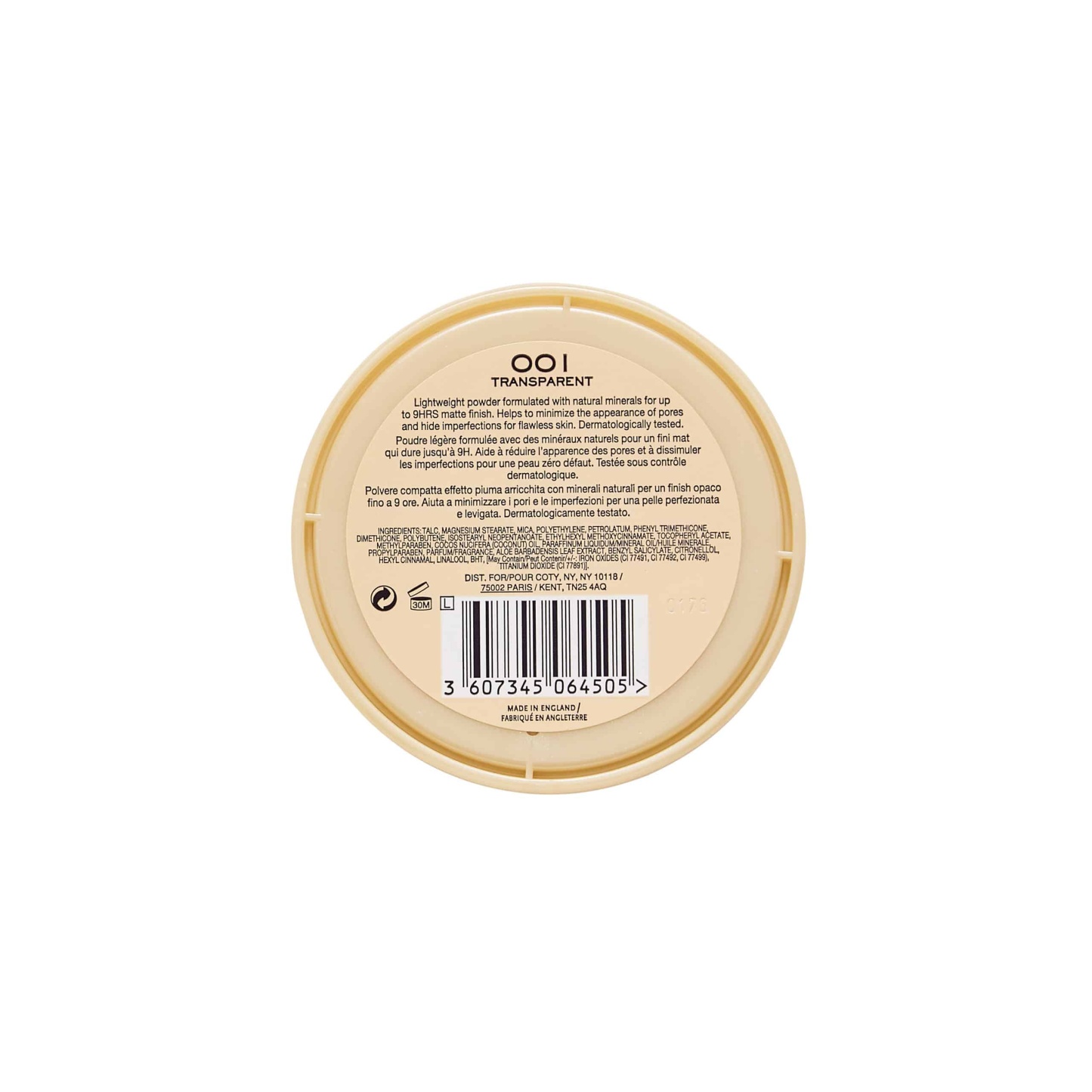 Rimmel London Stay Matte Pressed Powder 001 Transparent 14g
