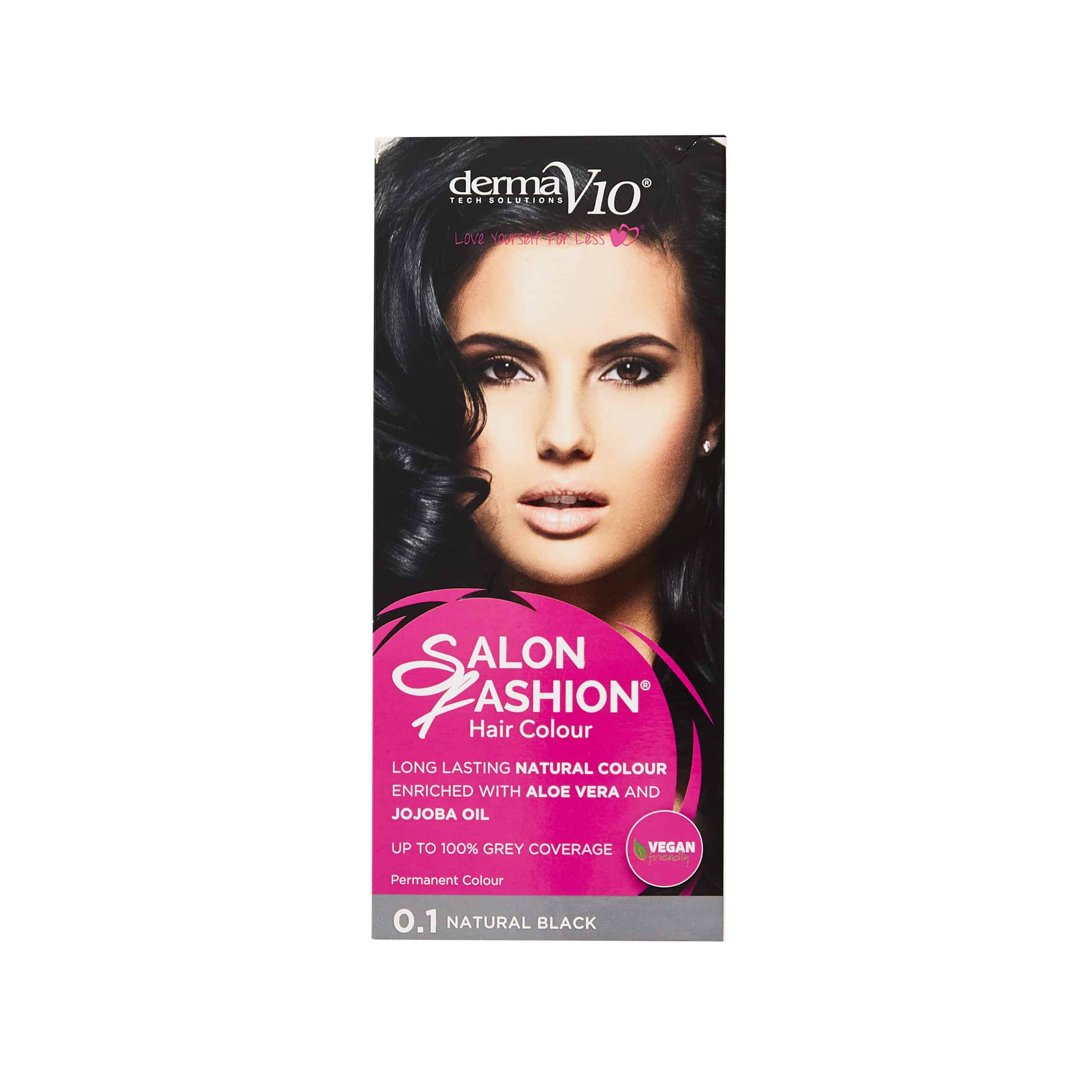 Derma V10 Salon Fashion Hair Colour 0.1 Natural Black