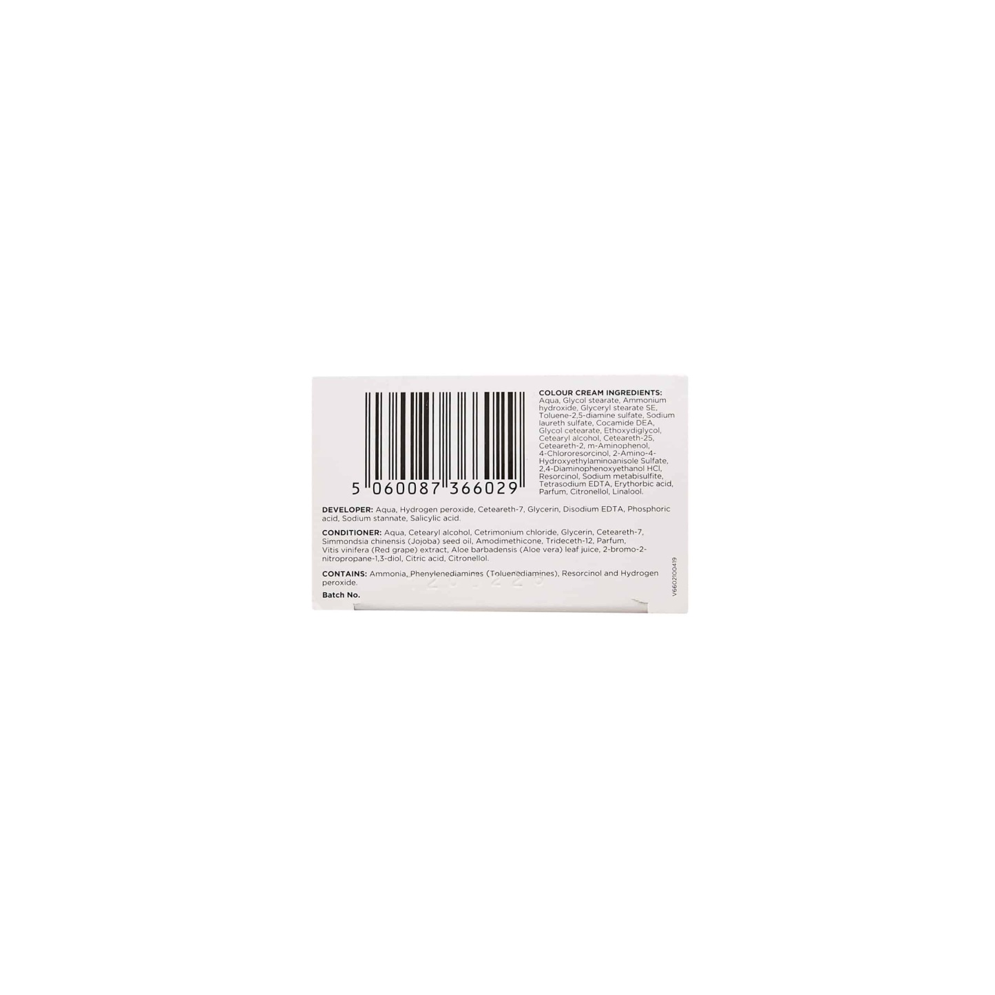Derma V10 Salon Fashion Hair Colour 0.1 Natural Black