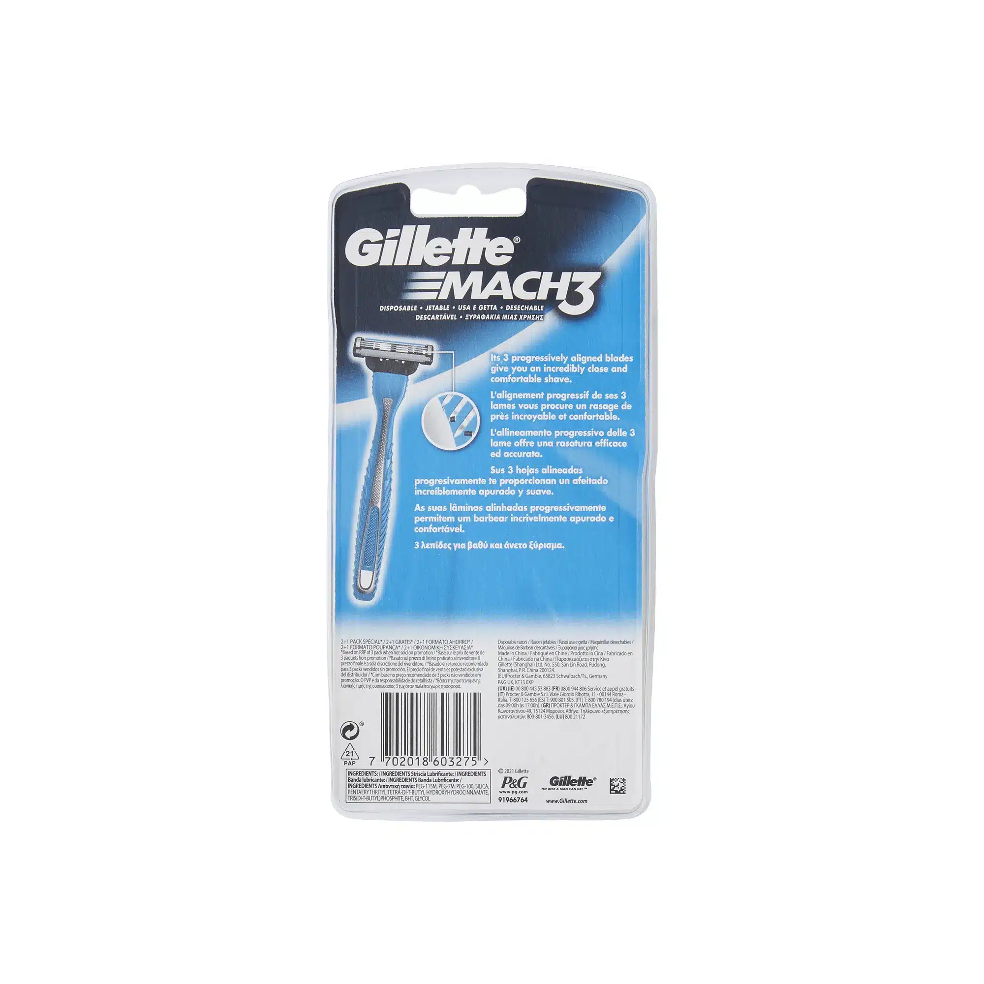 Gillette Mach3 Disposable Men's Razors x3