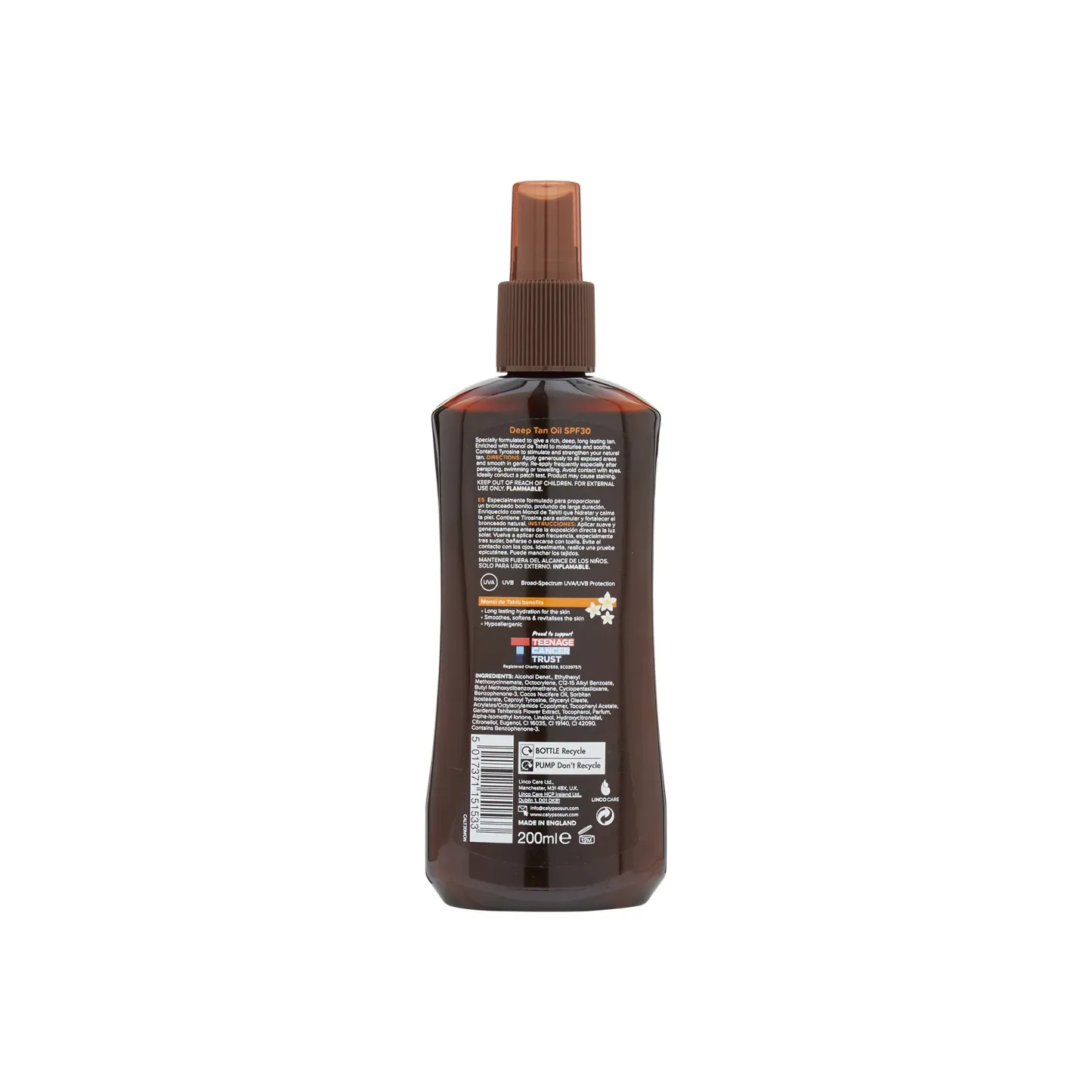 Calypso Deep Tan Oil Monoi Tahiti SPF 30 200ml