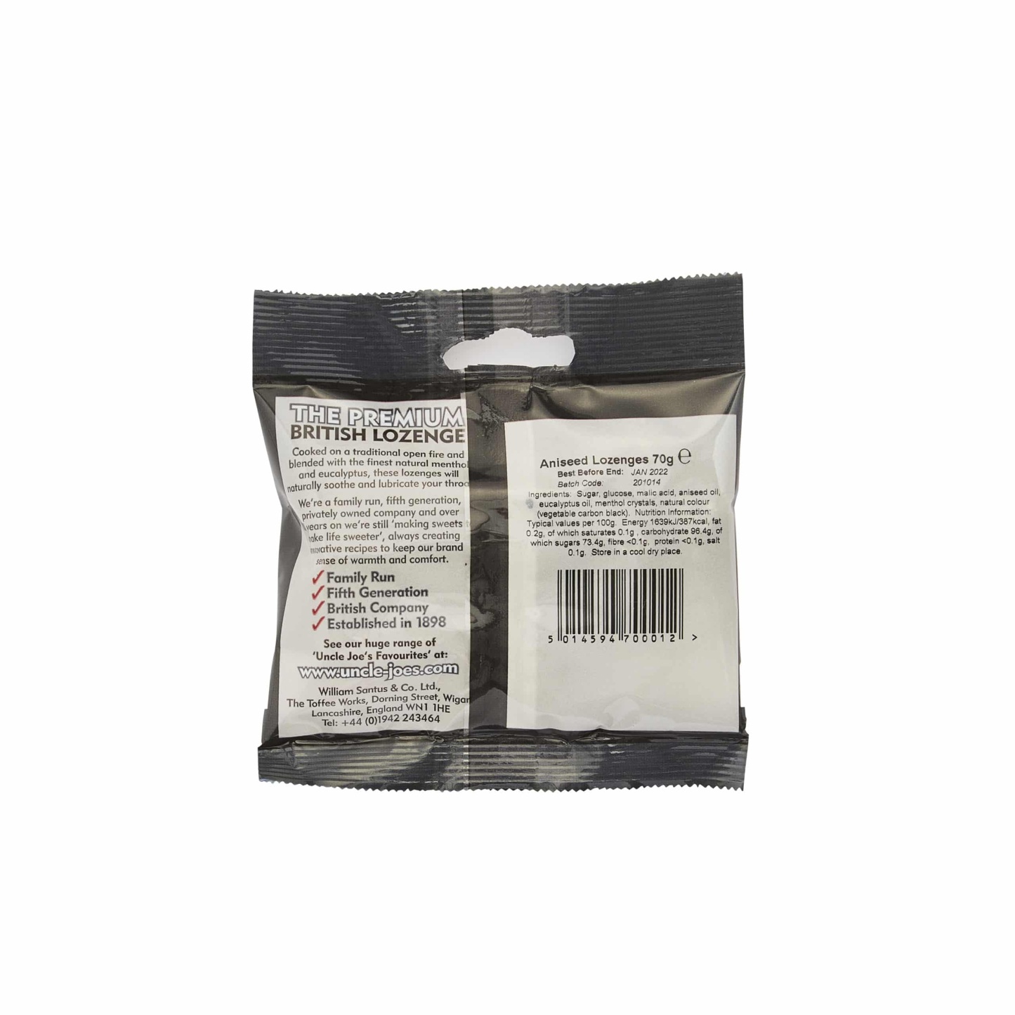 Uncle Joe's Aniseed Lozenges 70g