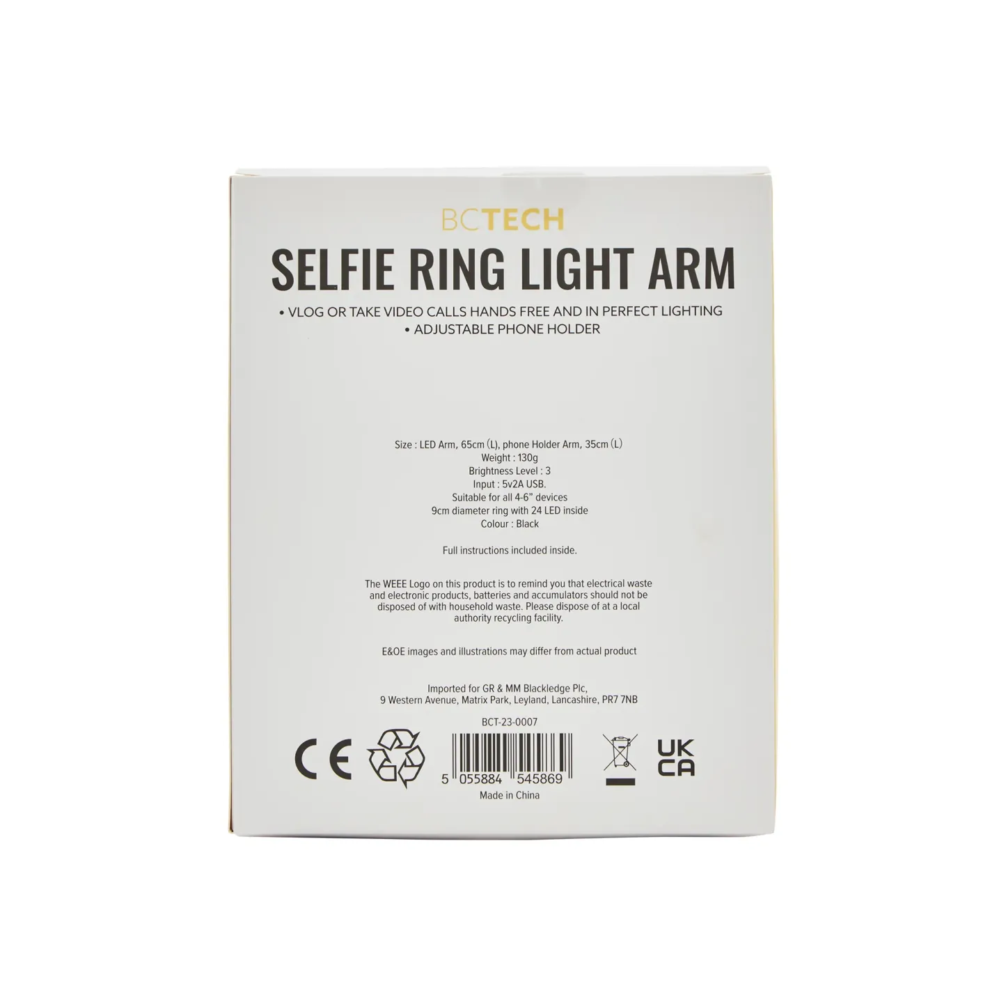 BCTECH Selfie Ring Light Arm