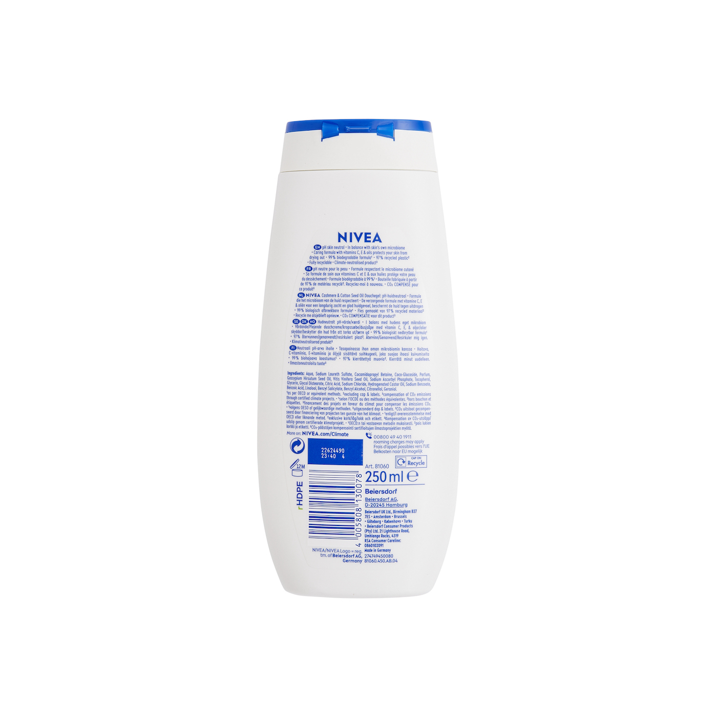 NIVEA Caring Shower Cream Cashmere & Cottonseed Oil 250ml