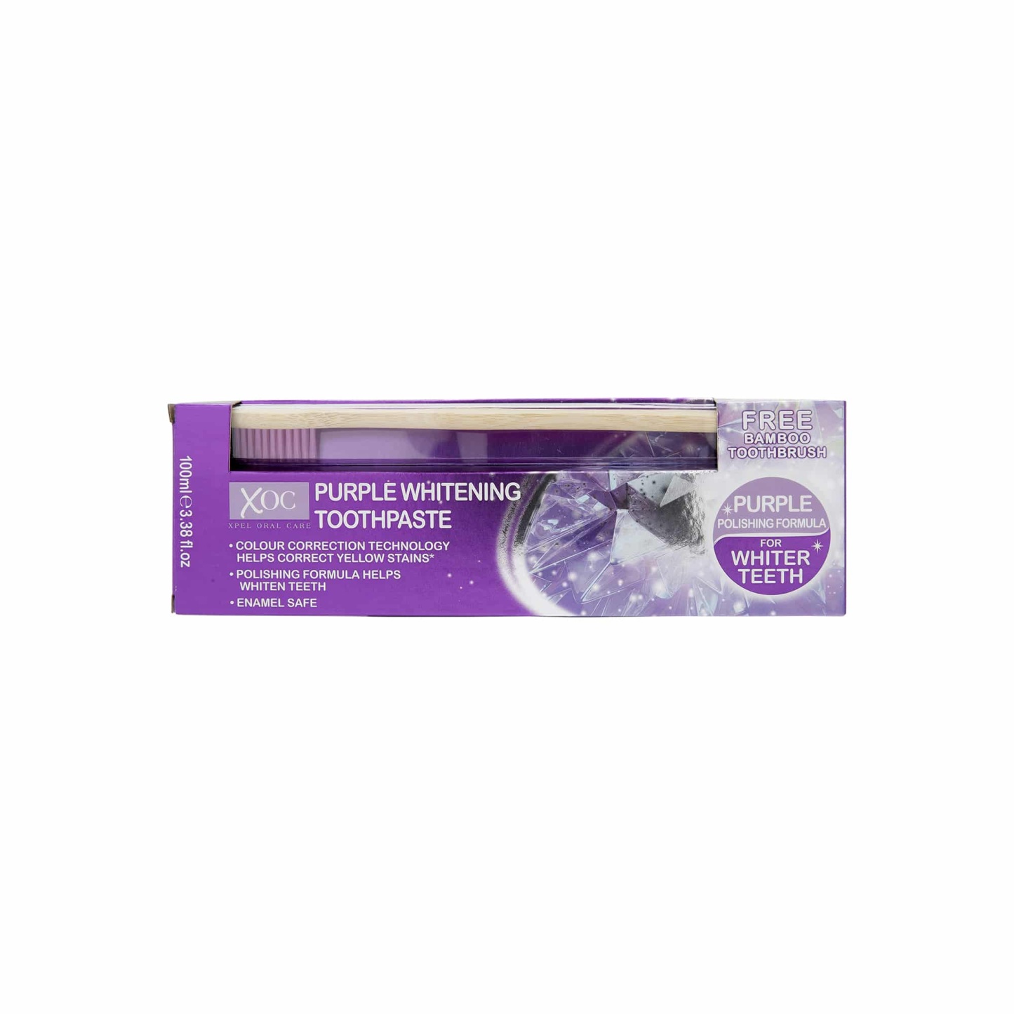XOC Purple Toothpaste & Bamboo Toothbrush