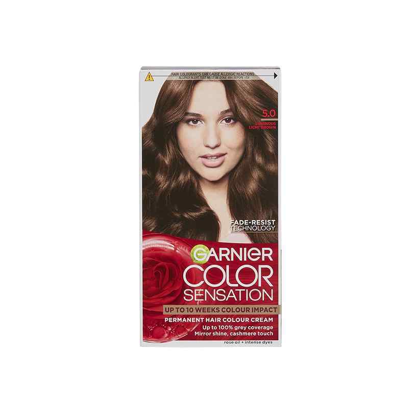 Garnier Color Sensation Permanent Hair Dye 5.0 Luminous Light Brown