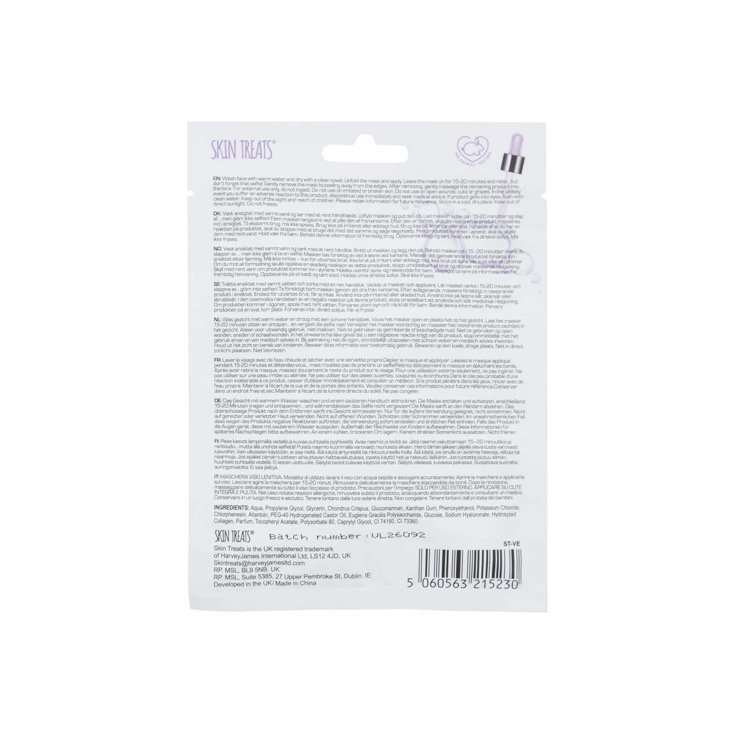 Skin Treats Vitamin E Hydrogel Collagen Face Mask