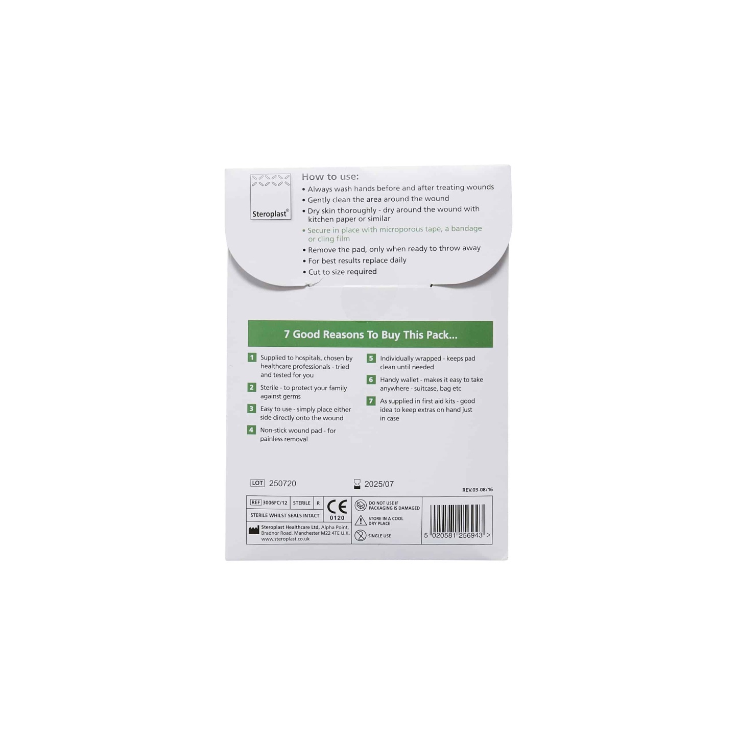 Steroplast Healthcare Low Adherent Pad Dressings