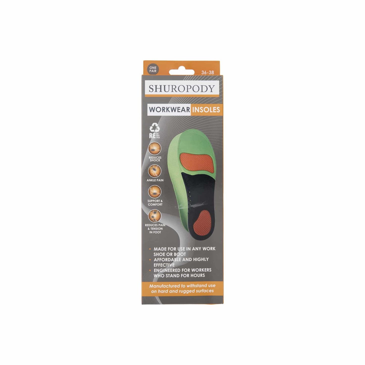 Shuropody Workwear Insoles Small 36-38