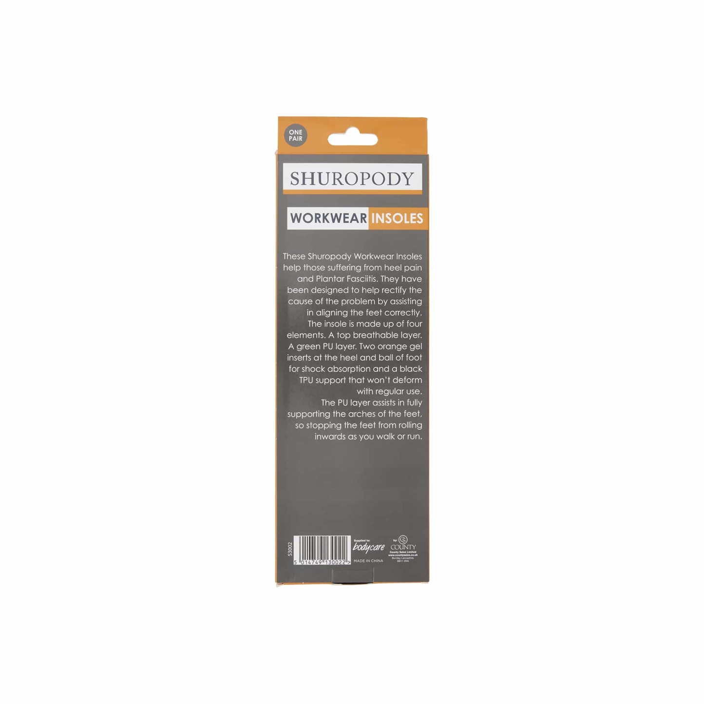 Shuropody Workwear Insoles Small 36-38