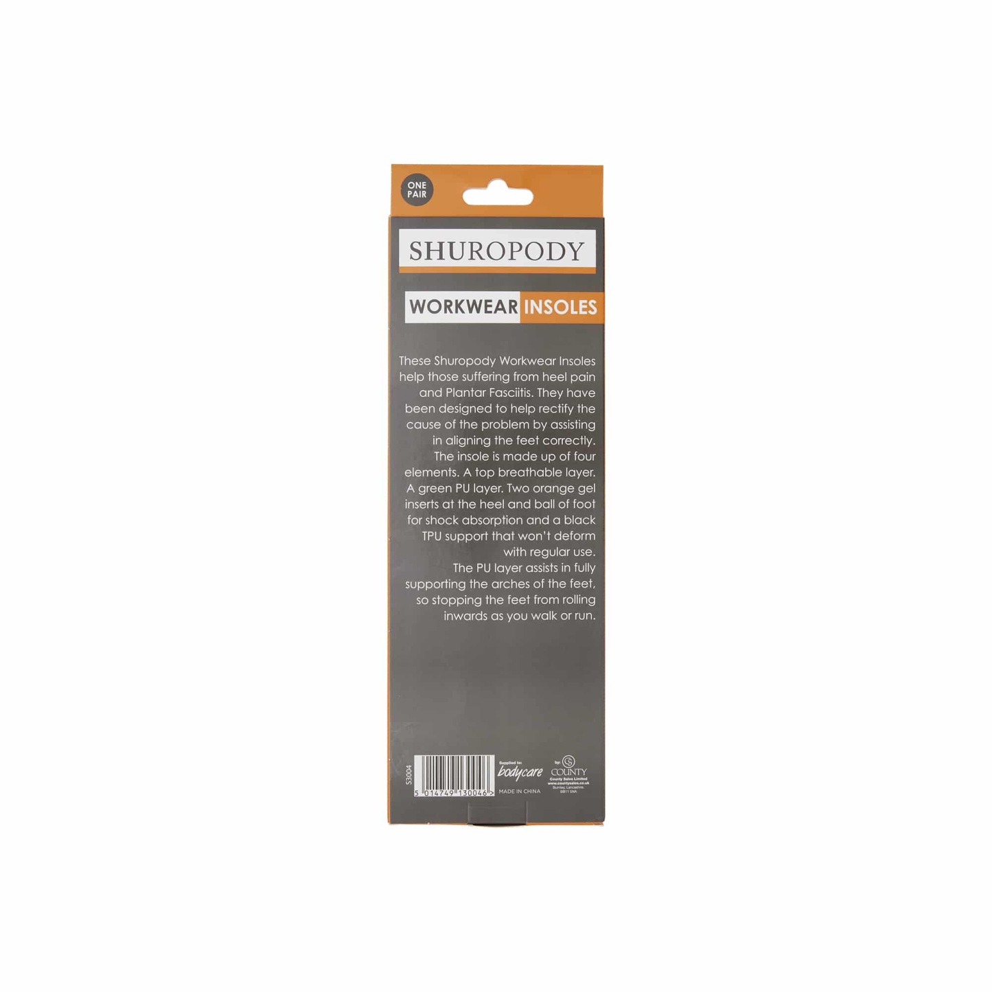 Shuropody Workwear Insoles Large 42-44