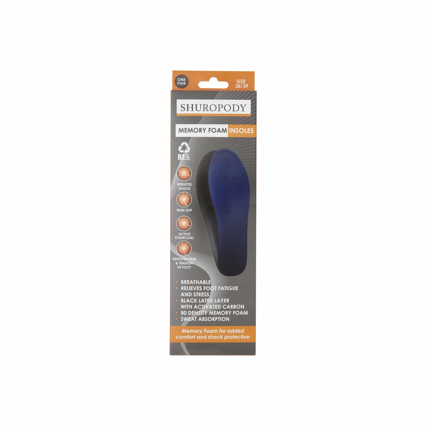 Shuropody Memory Foam Insole Small 38- 39