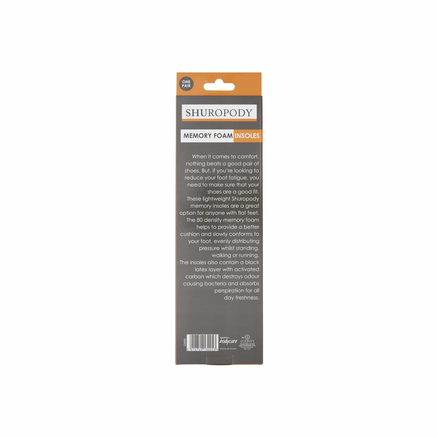 Shuropody Memory Foam Insole Small 38- 39