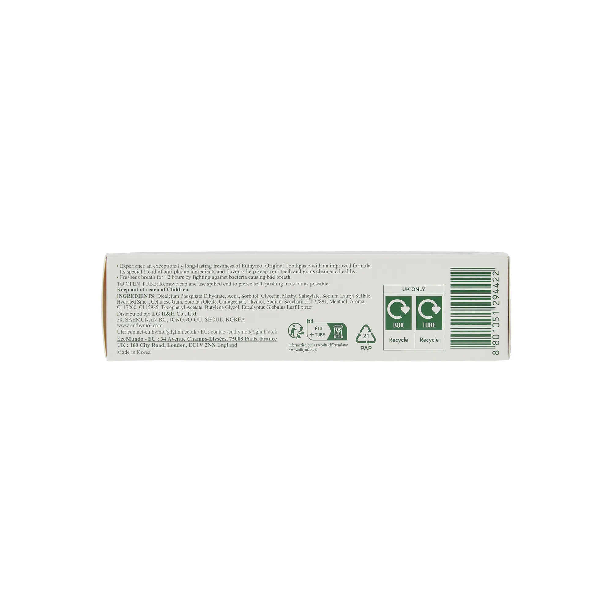 Euthymol Original Toothpaste 75ml