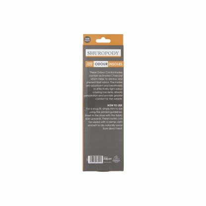Shuropody Odour Insoles Twin Pack Cut To Size 36-45