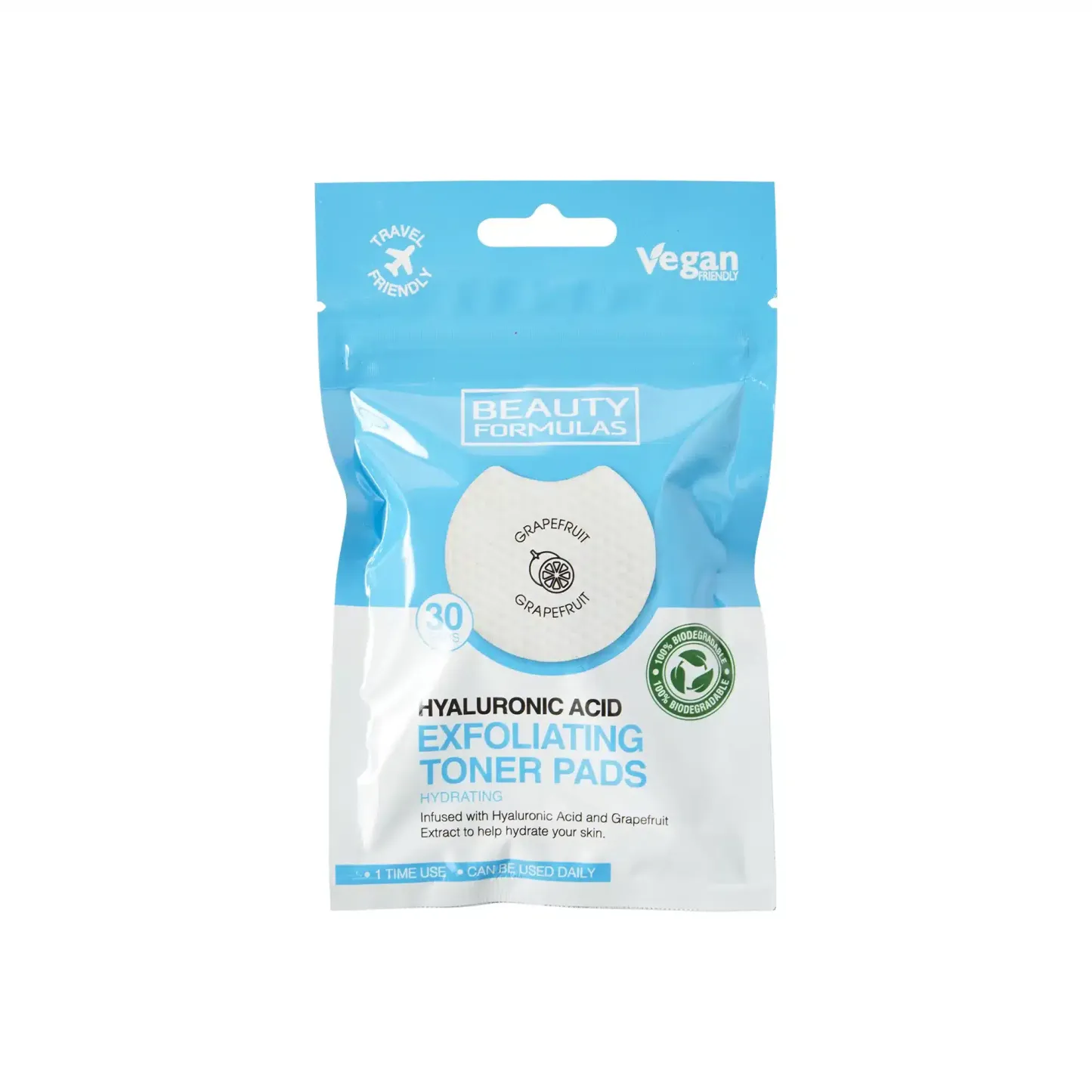 Beauty Formulas Hyaluronic Exfoliating Toner Pads 30's