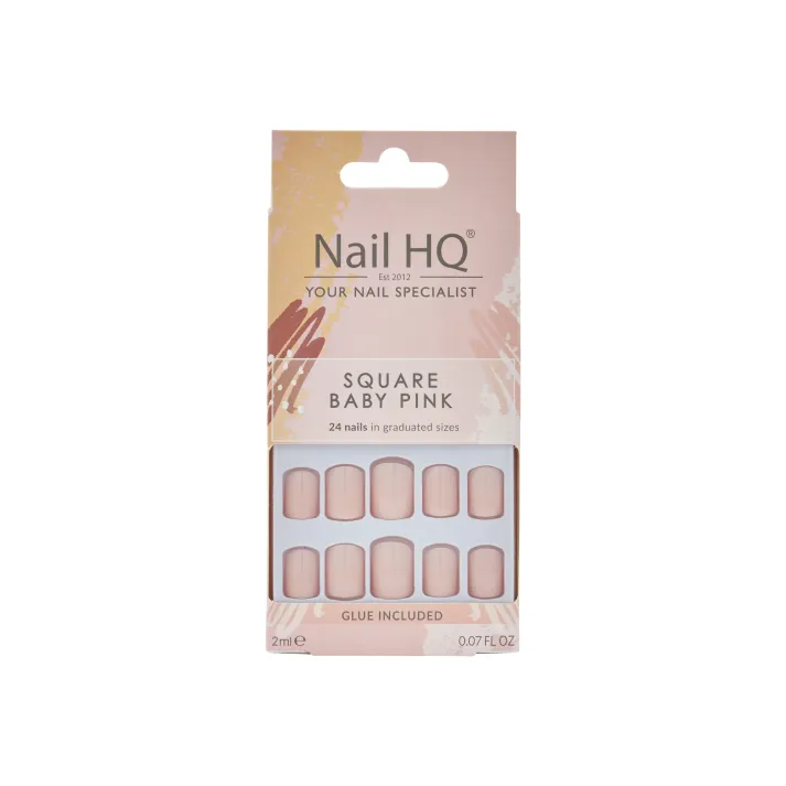 Nail HQ Square Baby Pink Nails - Pack of 24