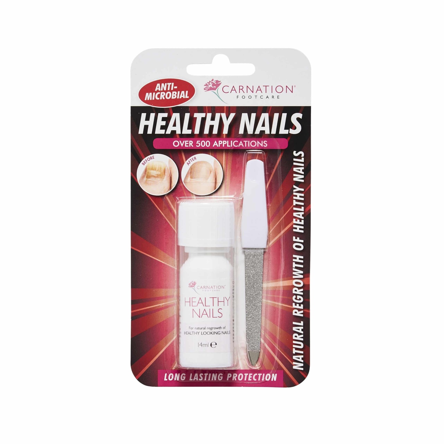 Carnation Healthy Nails 14ml Bottle With Nail File