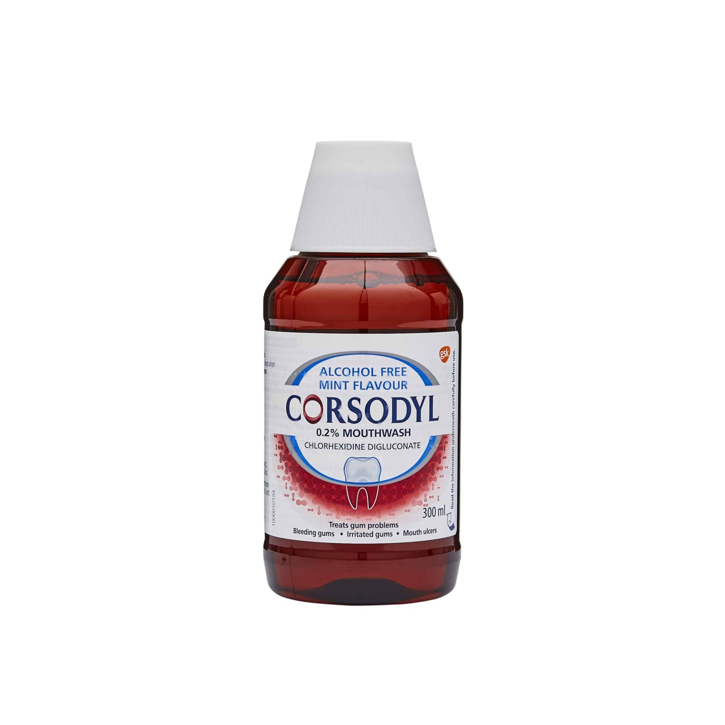Corsodyl 0.2% Mouthwash Alcohol Free Original 300ml