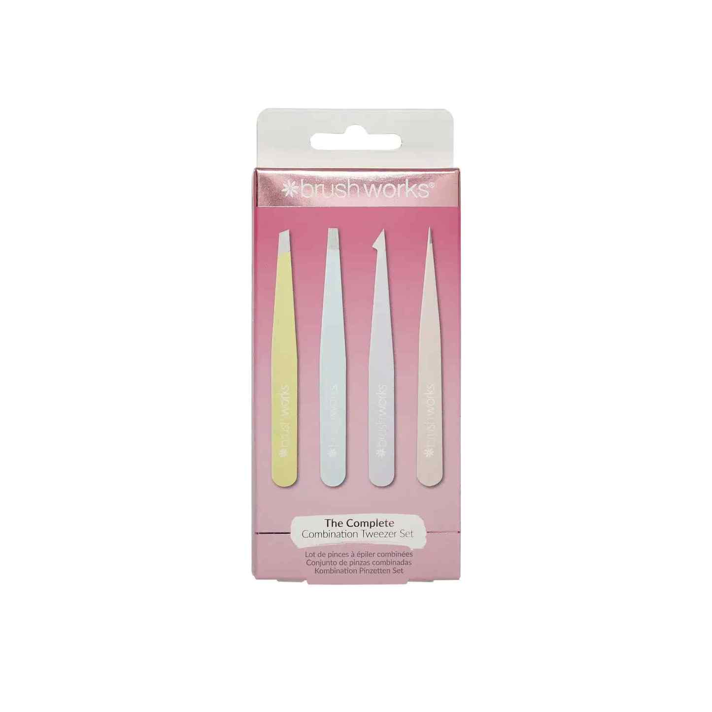 Brushworks HD 4 Piece Combination Tweezer Set Mixed