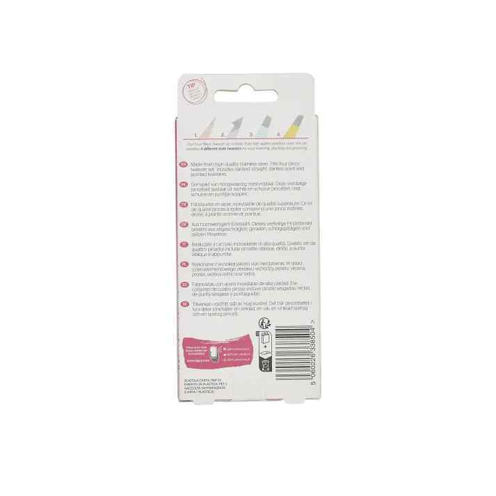 Brushworks HD 4 Piece Combination Tweezer Set Mixed