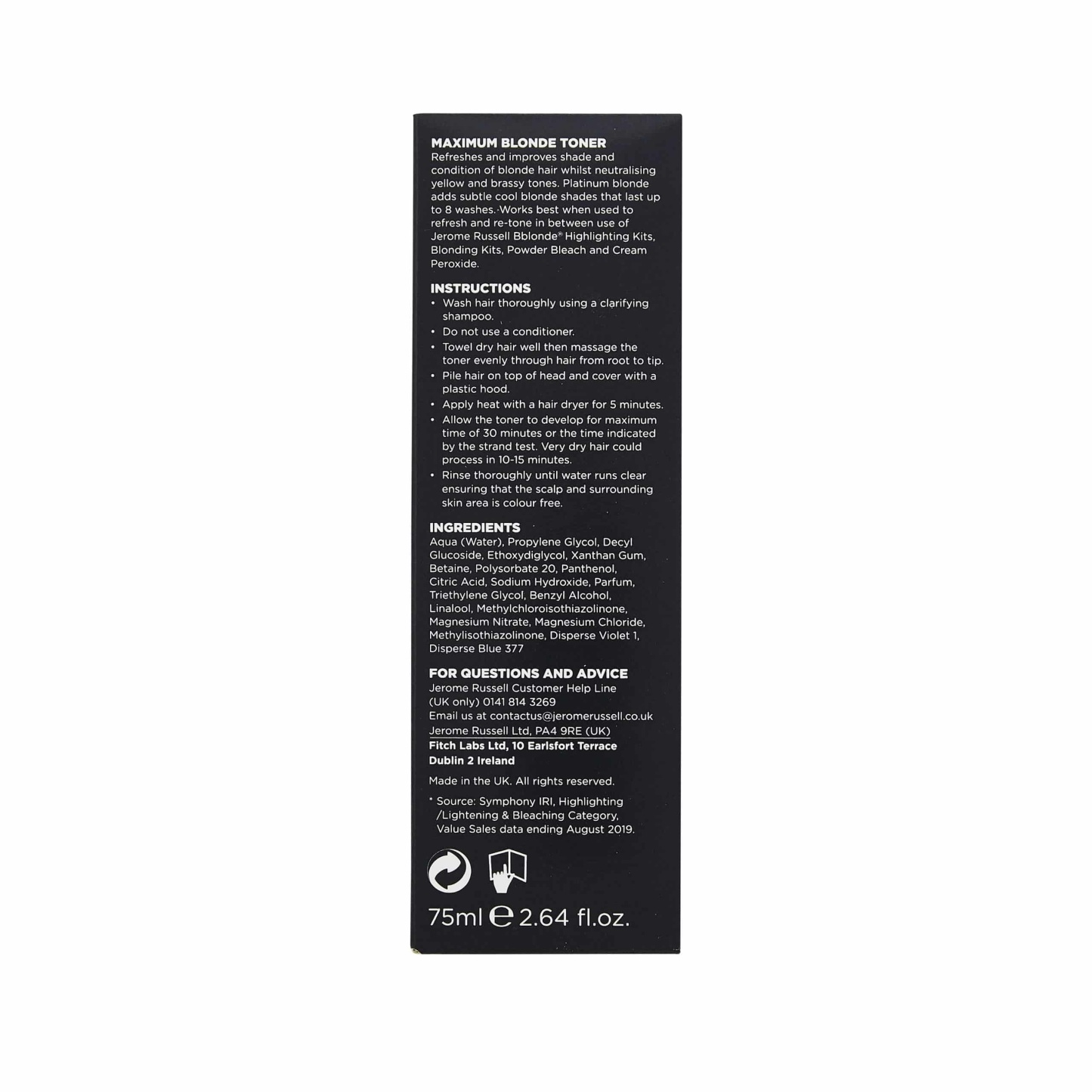 Jerome Russell Bblonde Maximum Blonde Toner Platinum 75ml