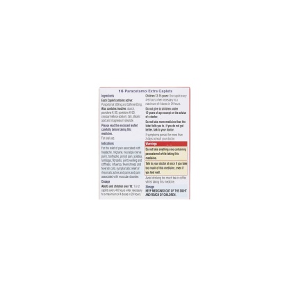 Aspar Paracetamol Extra Caplets 500mg16's