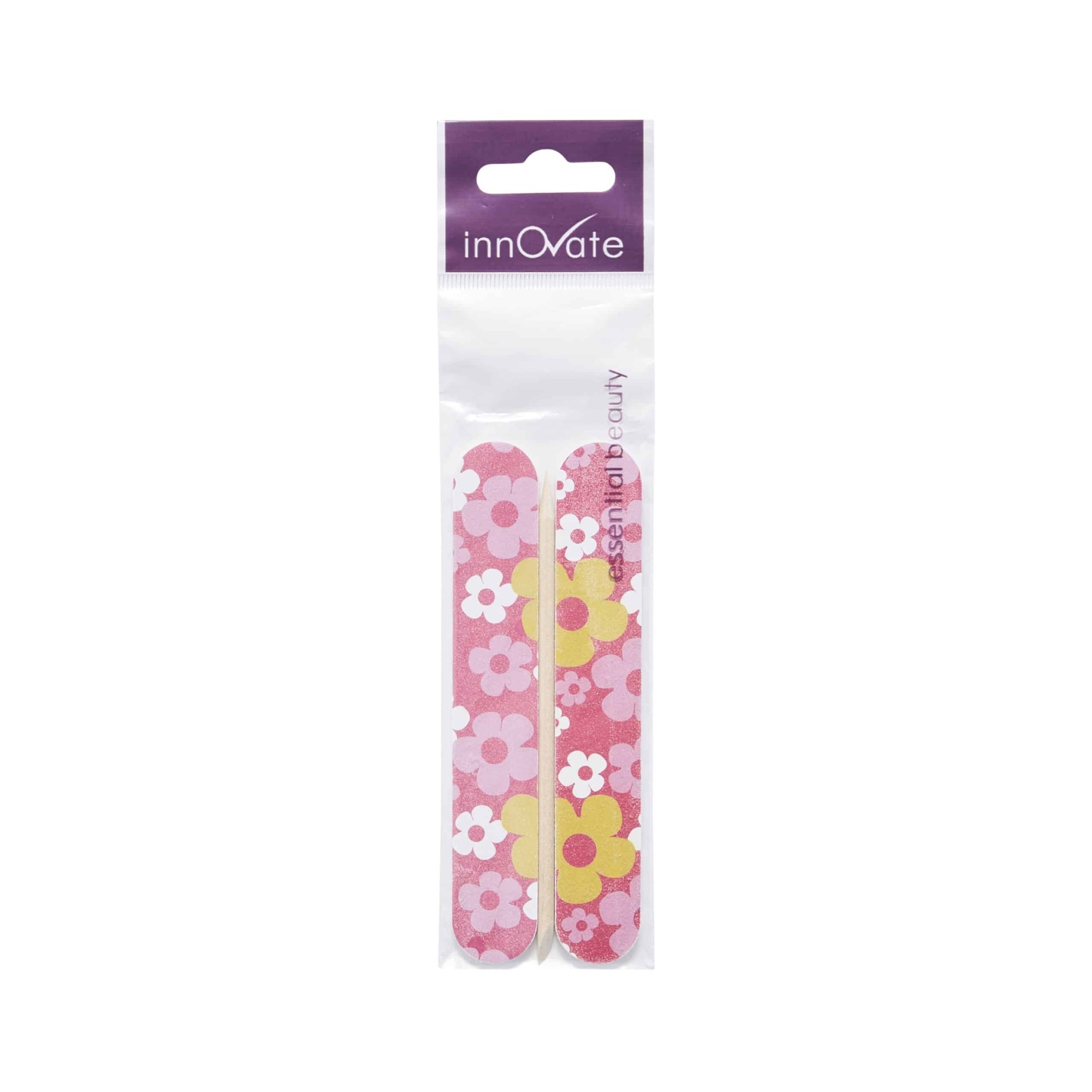 Innovate Patterned Emery Boards x2 With Cuticle Stick