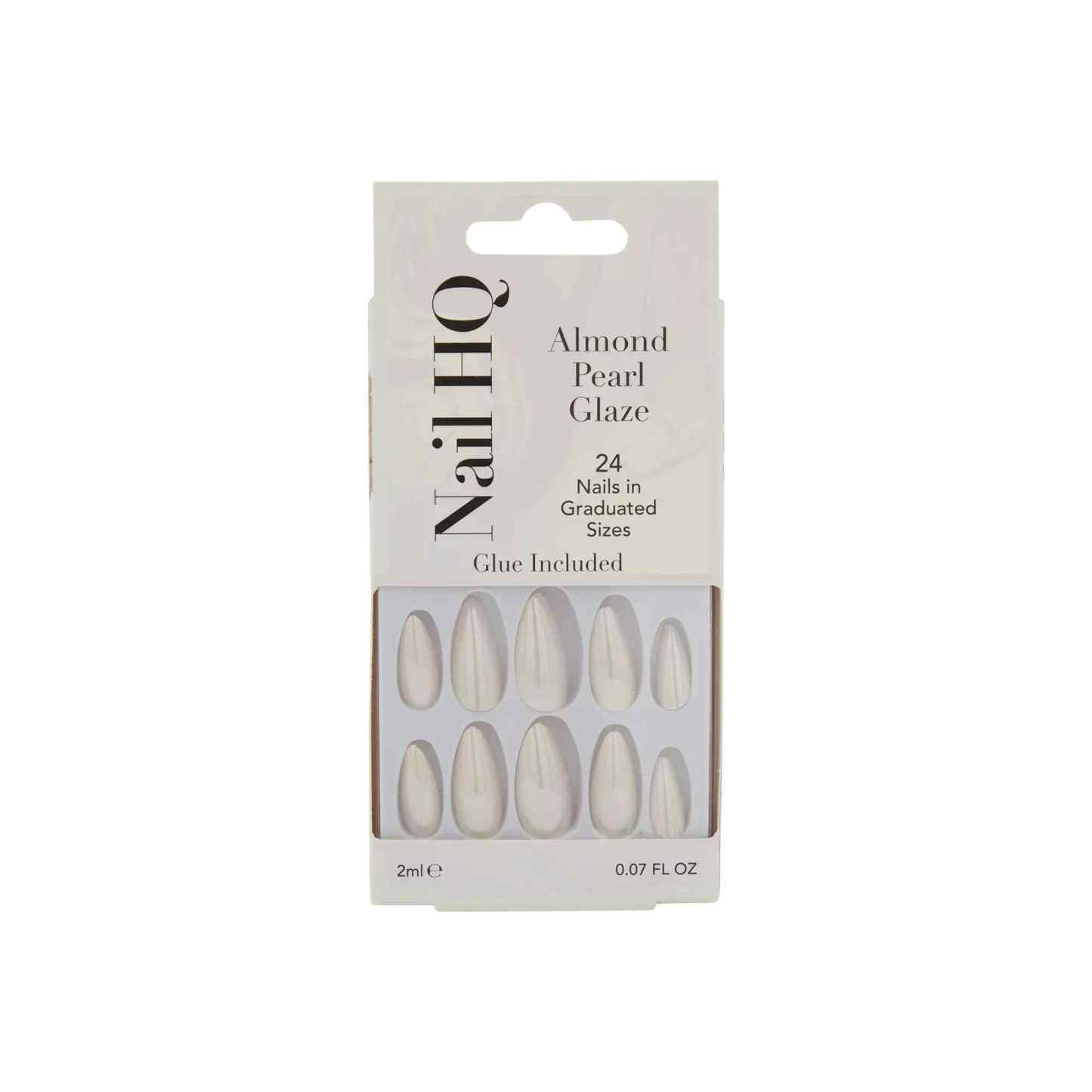 Nail HQ Almond Pearl Glaze 24 Nails With Glue