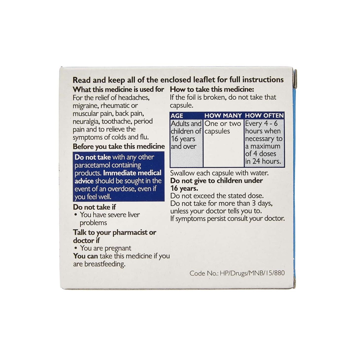 Max Paracetamol Capsules 500mg 16's