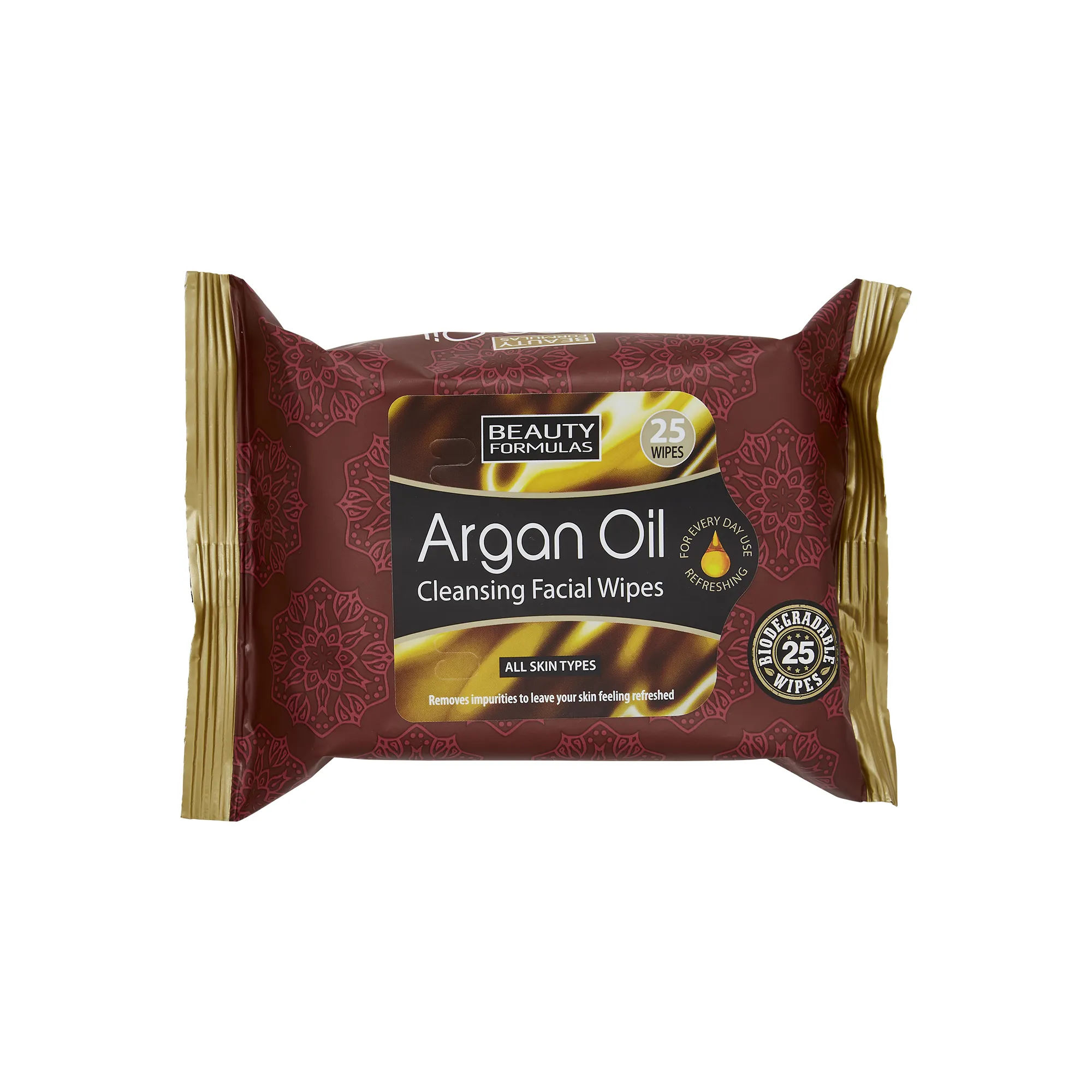 Beauty Formulas Argan Oil Cleansing Facial Wipes 25's