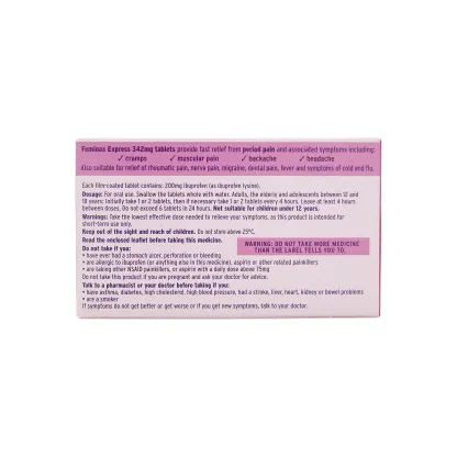 Feminax Express Period Pain & Cramps Tablets 8pk