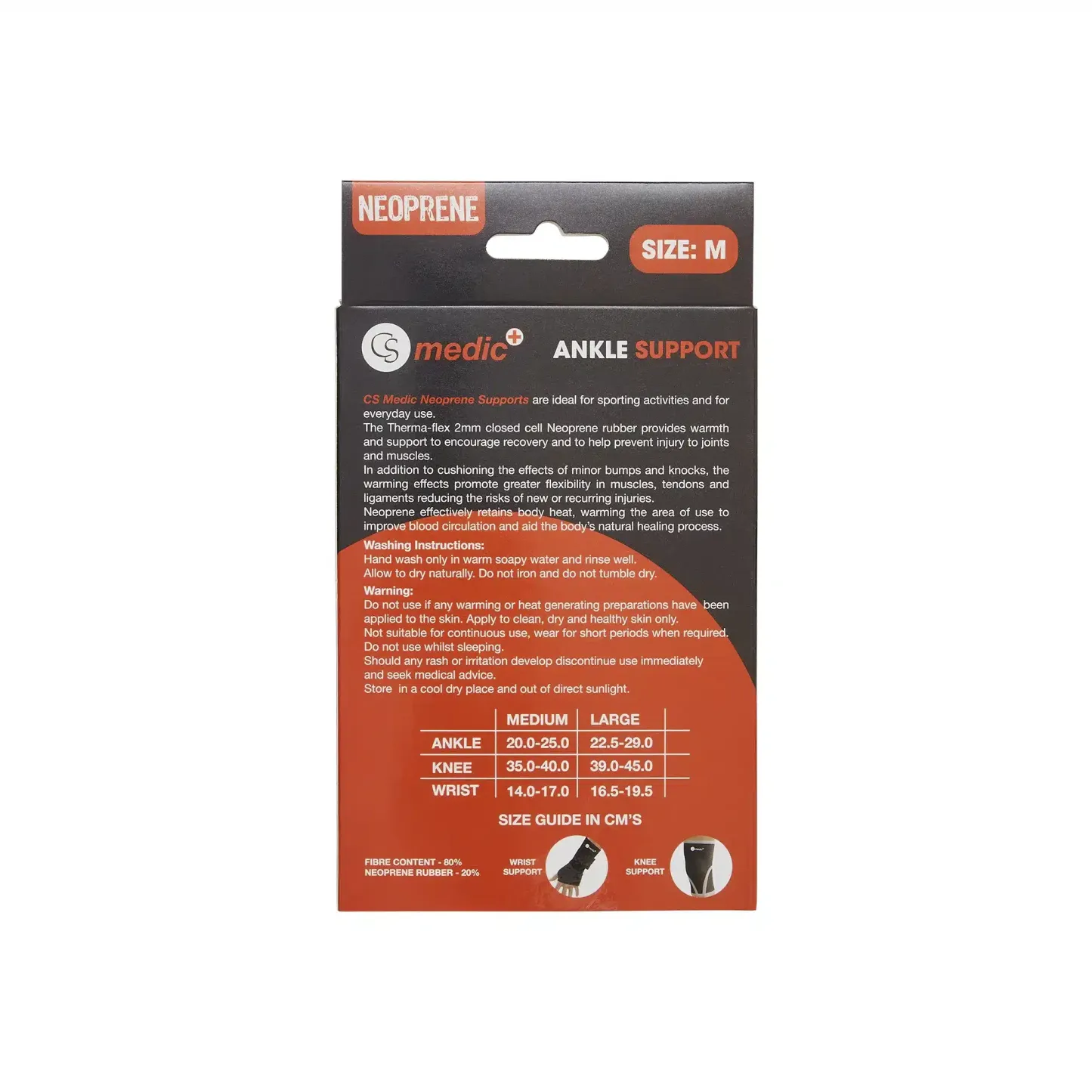 CS Medic Neoprene Ankle Support Size Medium